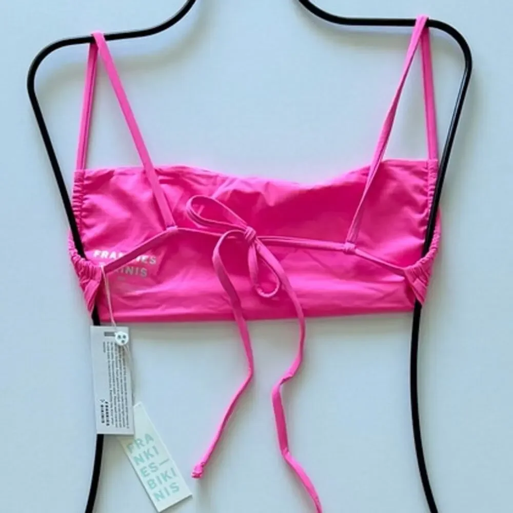 Frankies Bikinis Kailyn String Bandeau Bikini Top - Pink Punch - Large
